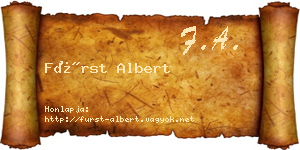 Fürst Albert névjegykártya