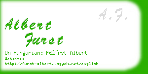 albert furst business card